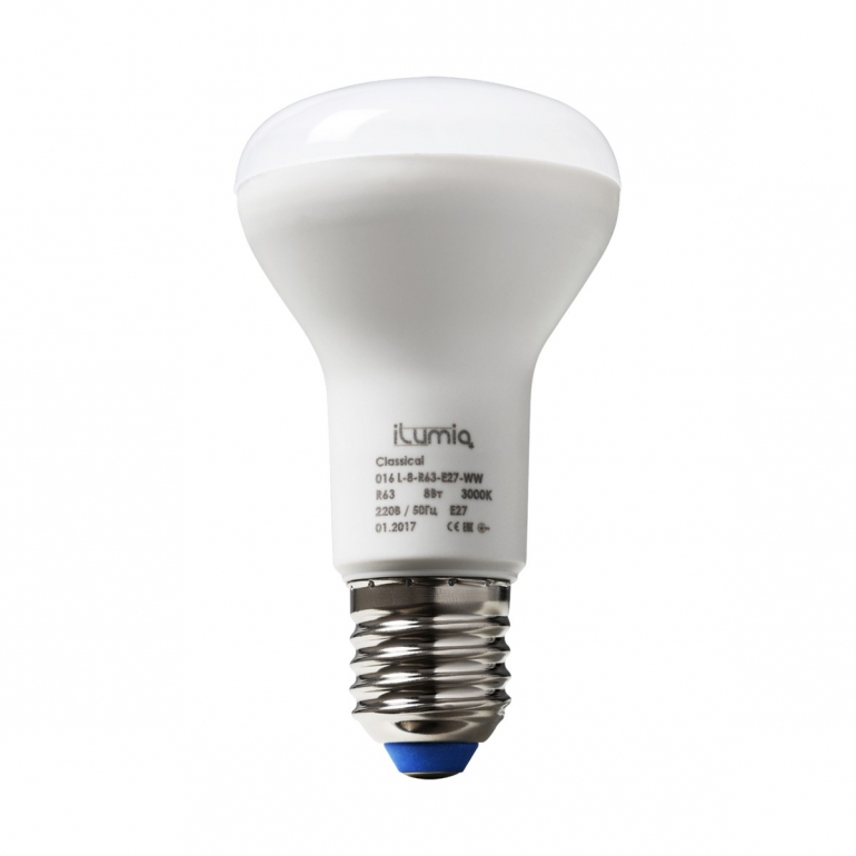 Лампа iLumia L-8-R63-Е27-WW 800Лм, 8Вт, 3000К