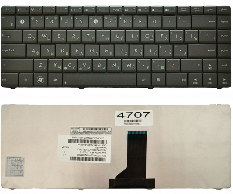 Оригінальна клавіатура Asus UL30 UL30A UL80 A42 K42 K42D K42F K42J K43 N82 X42 A43 N43 X43 графітовий