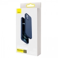Чехол Baseus Liquid Silica Gel Magnetic + защитное стекло для iPhone 12/12 Pro Синий