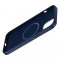 Чехол Baseus Liquid Silica Gel Magnetic + защитное стекло для iPhone 12 Pro Max Синий