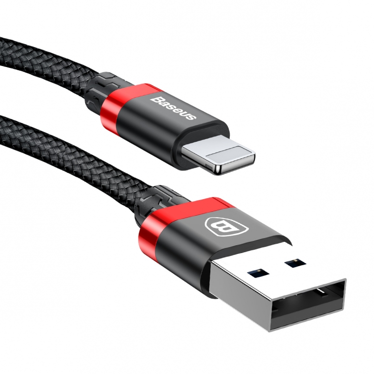 Кабель Baseus Golden Belt USB 2.0 to Lightning 2A 1M Черный/Красный
