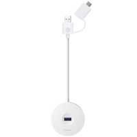 USB Hub Baseus Round Box USB/Type-C to USB3.0*1 + USB2.0*3 Белый