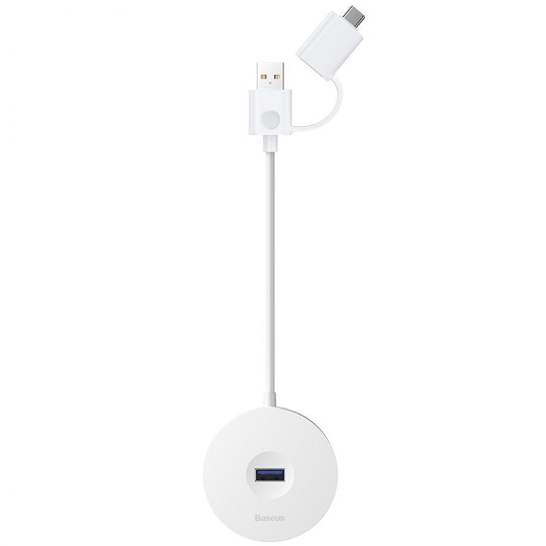 USB Hub Baseus Round Box USB/Type-C to USB3.0*1 + USB2.0*3 Белый