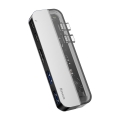 USB Hub Baseus Transparent Series Dual Type-C to Type-C*2 + USB3.0*2 + HD4K Серый