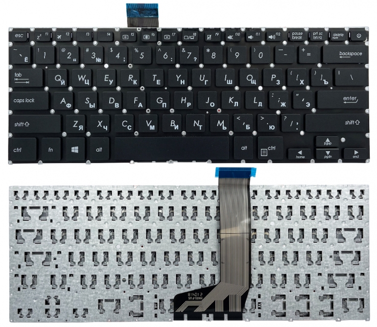 Оригинальная клавиатура Asus X405U X405UA X405UQ X405UR черная без рамки Прямой Enter PWR