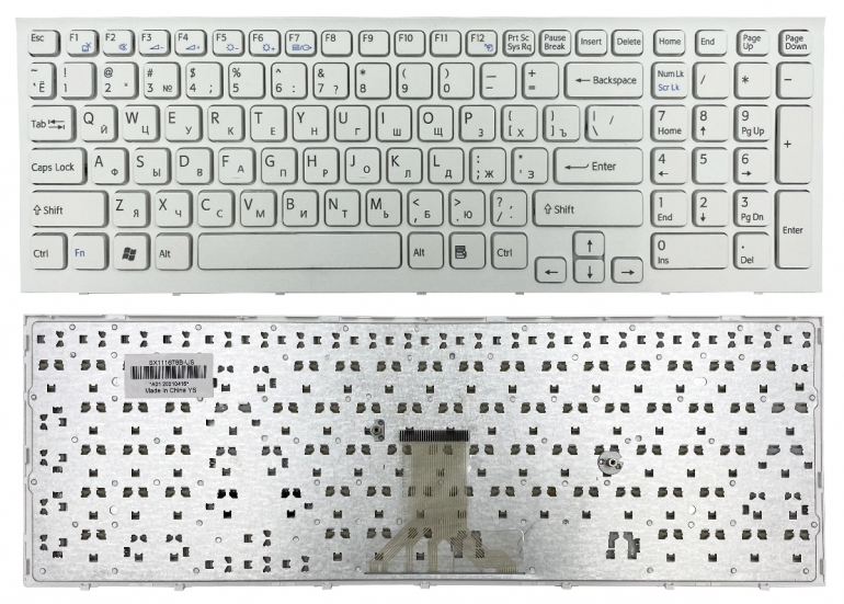 Клавиатура Sony VPC-EB Series белая