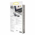 USB Hub Baseus Metal Gleam 11-in-1 Multifunctional Type-C to USB3.0*3 + HDMI*2 + RJ45 Ethernet + TF Card + SD Card + Type-C PD + VGA + AUX 3.5mm Cерый