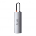 USB Hub Baseus Metal Gleam 8-in-1 Multifunctional Type-C to USB3.0*3 + HDMI + RJ45 Ethernet + TF+SD Card + Type-C PD Cерый