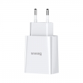 Сетевое зарядное устройство Baseus Speed Mini Dual USB 10.5W Белый