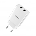 Мережевий зарядний пристрій Baseus Speed Mini Dual USB 10.5W Білий