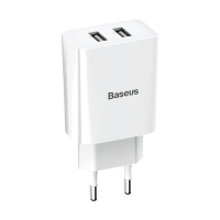 Мережевий зарядний пристрій Baseus Speed Mini Dual USB 10.5W Білий
