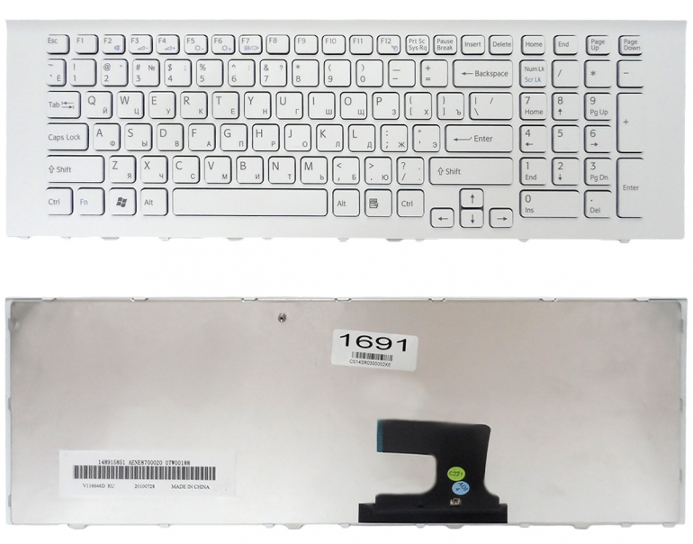 Оригінальна клавіатура Sony VPC-EJ Series біла