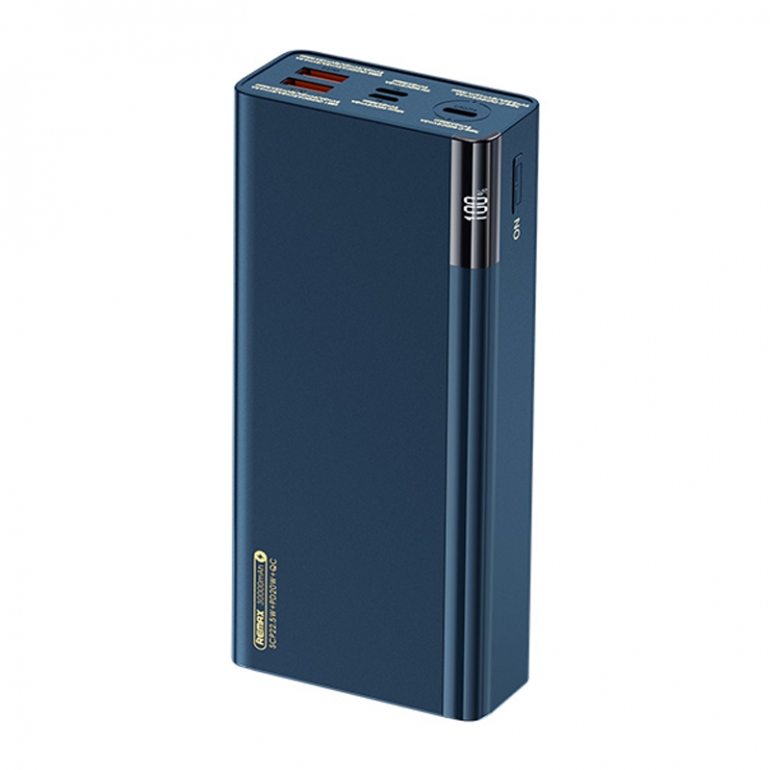 Зовнішній акумулятор Remax Riji 30000mAh QC 22.5W Синій