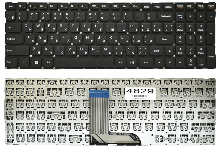 Клавіатура Lenovo IdeaPad 700-15ISK 700-17ISK чорна без рамки Прямий Enter
