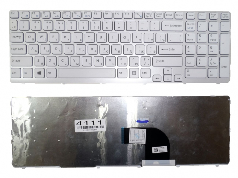 Оригинальная клавиатура Sony SVE15 SVE17 белая