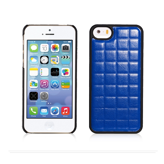 Чехол Xoomz для iPhone 5/5S/5SE PU Grid Blue (back cover)