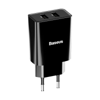 Сетевое зарядное устройство Baseus Speed Mini Dual USB 10.5W Черный