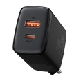 Мережевий зарядний пристрій Baseus Compact Quick Charger USB+Type-C 20W Чорний