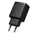 Мережевий зарядний пристрій Baseus Compact Quick Charger USB+Type-C 20W Чорний