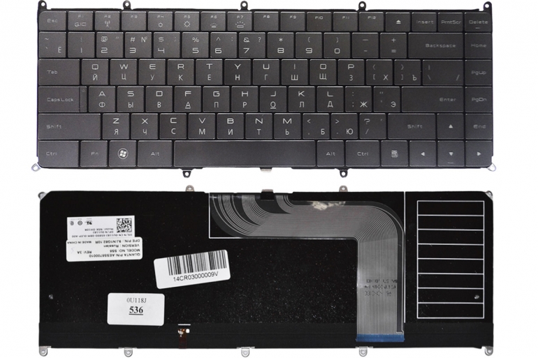 Клавиатура Dell Adamo 13-A101 черная Подсветка