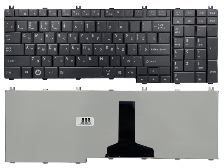 Клавиатура Toshiba Satellite A500 A505 F501 L350 L355 L500 L505 L583 L586 P500 P505 черная