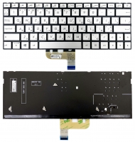 Оригинальная клавиатура Asus ZenBook 13 UX333FA UX333FN серебристая без рамки Прямой Enter подсветка PWR UKR