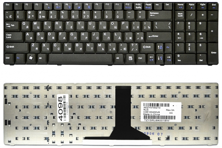 Оригинальная клавиатура Acer eMachines G520 G620 G720 черная