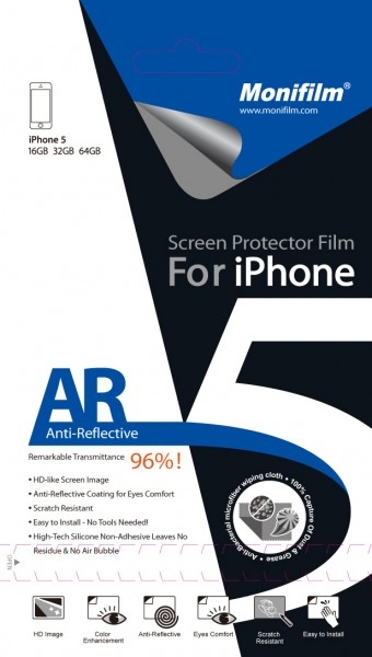 Защитная пленка Monifilm для iPhone 5/5S/5SE (front + back), AR - глянцевая