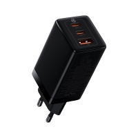 Сетевое зарядное устройство Baseus GaN3 Pro 3 порта, USB + Type-C*2 65W Черный
