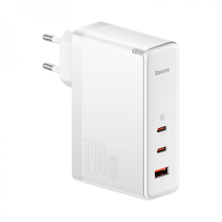 Сетевое зарядное устройство Baseus GaN5 Pro 3 порта, USB + Type-C 140W Белый