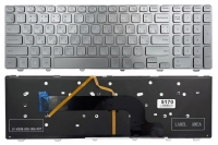 Оригінальна клавіатура Dell Inspiron 15-7537 срібляста підсвітка