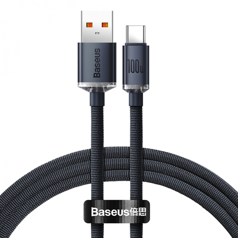 Кабель Baseus Crystal Shine USB 2.0 to Type-C 100W 1.2M Черный