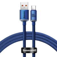 Кабель Baseus Crystal Shine USB 2.0 to Type-C 100W 1.2M Синій