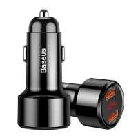 Автомобільний зарядний пристрій Baseus Magic Dual-USB QC 3.0 45W Чорний
