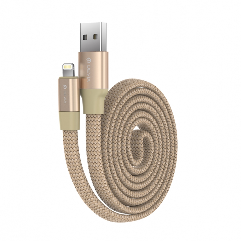 Кабель Devia Ring Y1 USB 2.0 to Lightning 2.4A 0.8M Золотой