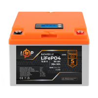 Аккумулятор LogicPower Lifepo4 LCD 12V (12,8V) - 30 Ah (384Wh) (BMS 30A/15А) пластик