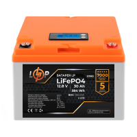 Аккумулятор LogicPower Lifepo4 LCD 12V (12,8V) - 30 Ah (384Wh) (BMS 50A/25А) пластик