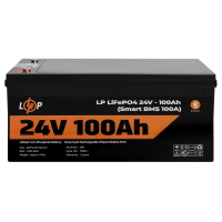 Аккумулятор LogicPower Lifepo4 24V (25,6V) - 100 Ah (2560Wh) (Smart BMS 100А) с Bluetooth пластик для ИБП