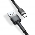 Кабель Baseus Cafule USB 2.0 to Type-C 3A 1M Чорний/Сірий