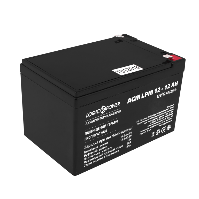 Аккумулятор кислотный LogicPower AGM LPM 12-12 AH
