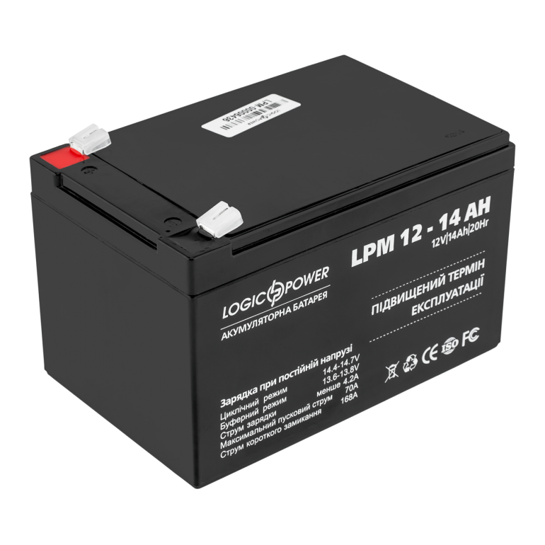 Акумулятор кислотний LogicPower AGM LPM 12-14 AH