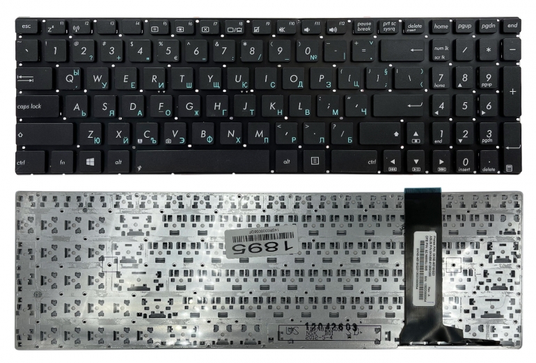 Оригінальна клавіатура Asus N56 N56V N76 N76V N550 N750 Q550 R501 R750 чорна без рамки Прямий Enter болгарська