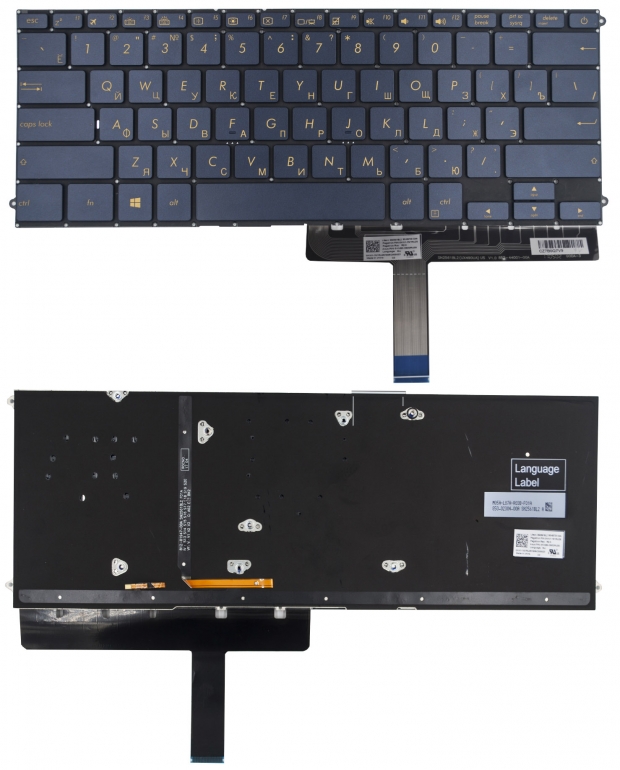 Оригінальна клавіатура Asus ZenBook 3 Deluxe UX490UA PWR чорна без рамки Прямий Enter підсвітка