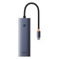 USB Hub Baseus Flite 7-Port Type-C to HDMI4K 60Hz*1+USB3.0*2+PD*1+RJ45*1+SD/TF3.0*1 Сірий
