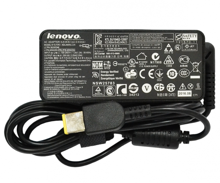 Оригинальный блок питания Lenovo 20V 2.25A 45W USB Square pin