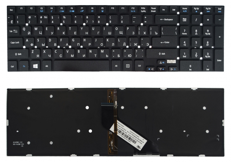 Оригинальная клавиатура Acer Aspire 5755 5830 E1-522 E1-530 E1-532 E1-570 E1-731 V3-551 V3-731 черная без рамки Прямой Enter подсветка