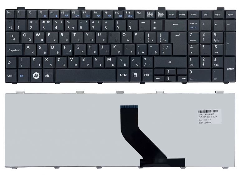 Клавиатура Fujitsu Lifebook A512 A530 A531 AH530 AH531 AH512 NH751 черная